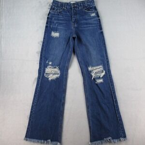 KanCan High Rise Distressed Wide Leg Jeans Medium Wash Size 3/25 KC7405DV2